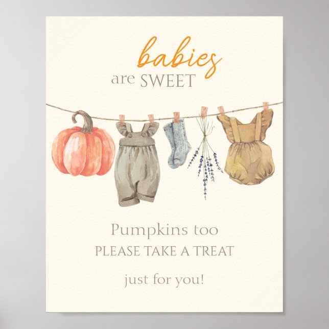 Little Pumpkin Fall Clothes Girl Babies are Sweet Poster (Front)