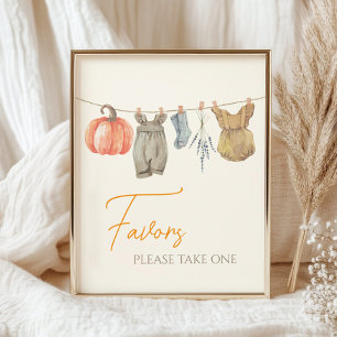 Little Pumpkin Fall Clothes Girl Baby Shower Favou Poster