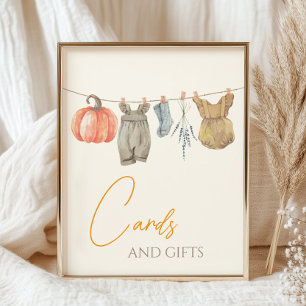 Little Pumpkin Fall Clothes Girl Cards and Gifts  Poster