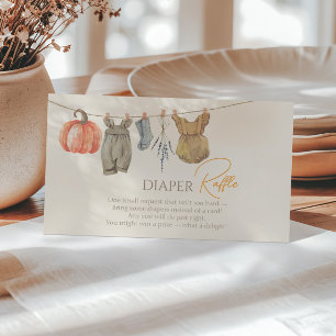 Little Pumpkin Fall Clothes Girl Diaper Raffle Enclosure Card