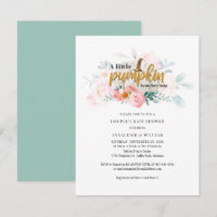 Little Pumpkin Fall Couple Baby Shower Pink Floral