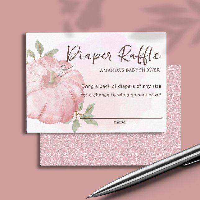  Little Pumpkin Fall Diaper Raffle Baby Shower  Enclosure Card (Creator Uploaded)
