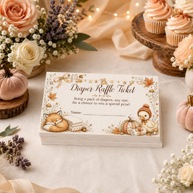 Little Pumpkin Fall Diaper Raffle Ticket Card (Little Pumpkin Fall Diaper Raffle Ticket Card. Part of the Little Pumpkin Baby Shower Collection.)