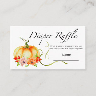 Little pumpkin fall diaper raffle ticket enclosure