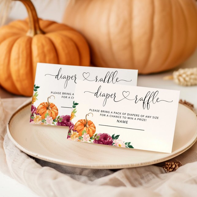 Little pumpkin fall diaper raffle ticket enclosure card (Creator Uploaded)