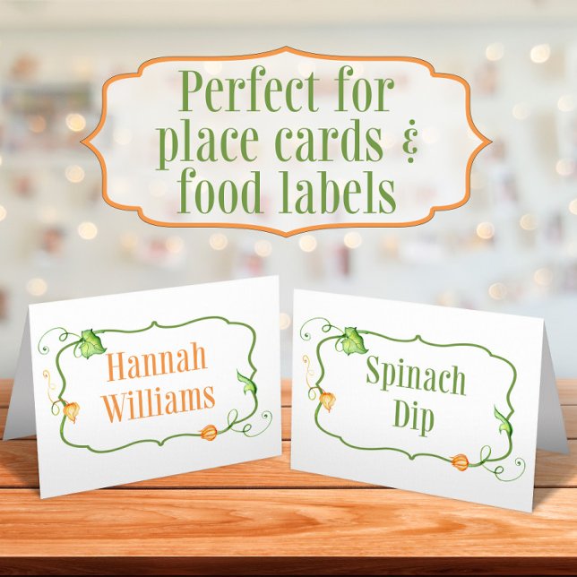 Little Pumpkin Fall Fairytale Food Label Tent and Place Card (Creator Uploaded)