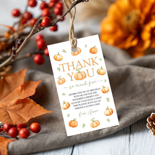 Little Pumpkin Fall Favour Thank You Tag (Creator Uploaded)