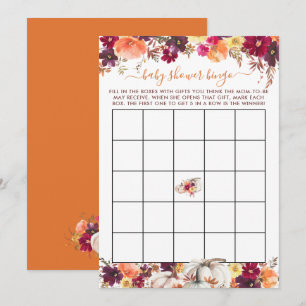 Little Pumpkin Fall Floral Baby Shower Card