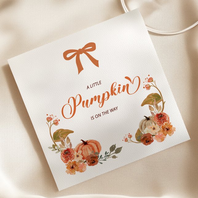 Little Pumpkin Fall Floral Baby Shower  Napkin (Creator Uploaded)