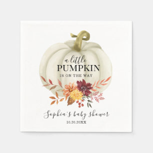 Little Pumpkin Fall Floral Baby Shower Napkin