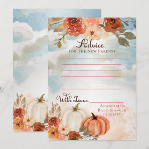 Little Pumpkin Fall Girl Baby Shower Advice Invitation