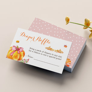 Little Pumpkin Fall Girl Baby Shower Diaper Raffle