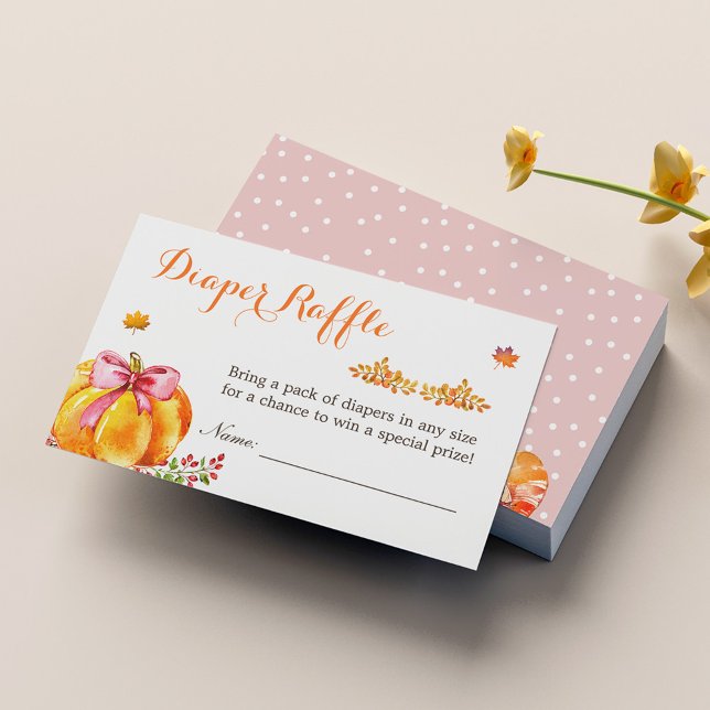 Little Pumpkin Fall Girl Baby Shower Diaper Raffle (Creator Uploaded)