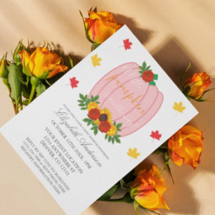 Little Pumpkin Fall Girl Baby Shower Invitation