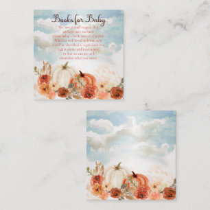 Little Pumpkin Fall Girl Books for Baby Shower Enclosure Card