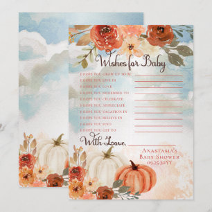 Little Pumpkin Fall Girl Shower Wishes for Baby Invitation