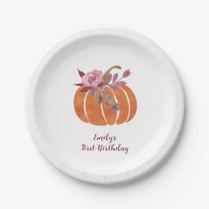 Little Pumpkin Fall Harves Paper Plate