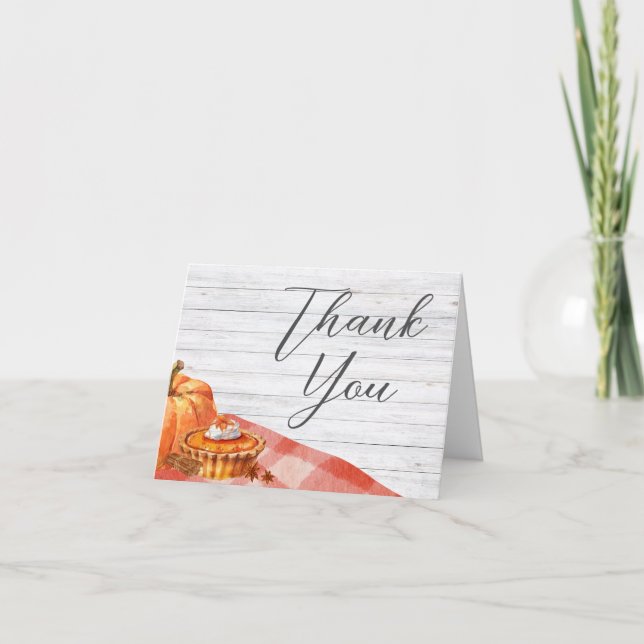 Little Pumpkin Fall Picnic Baby Shower Thank You Card (Front)