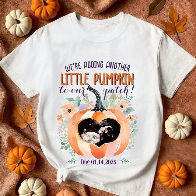 Little Pumpkin Fall Pregnancy Reveal Ultrasound T-Shirt (Creator Uploaded)