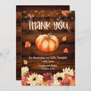 Little Pumpkin Fall Thank You Card