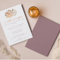 Little Pumpkin Fall Watercolor Floral Baby Shower