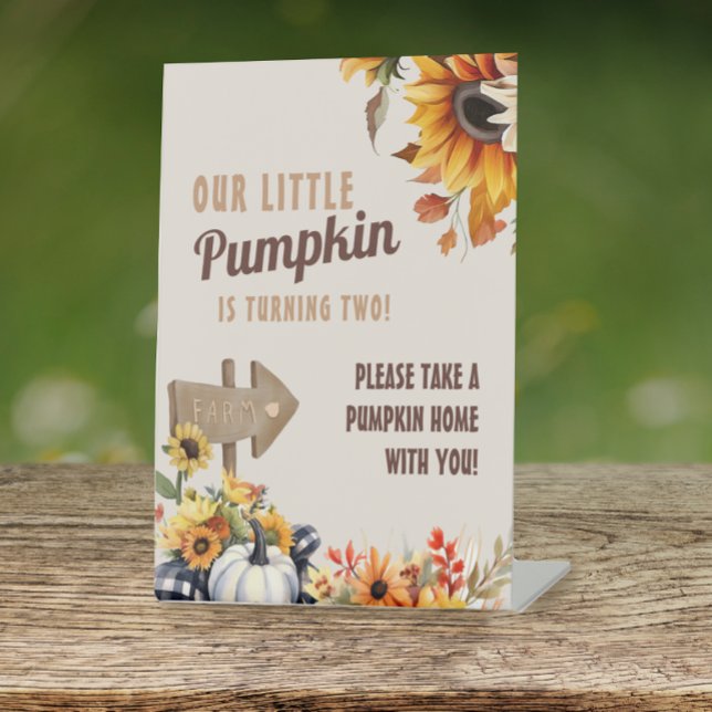 Little Pumpkin Farm Birthday Favour Pedestal Sign (Creator Uploaded)