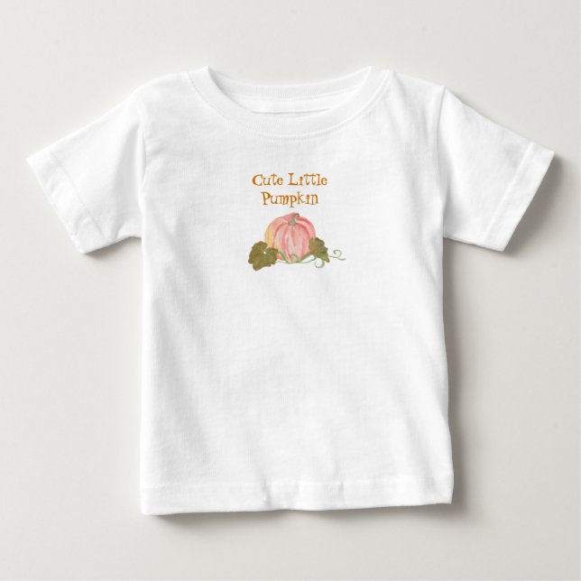 Little Pumpkin First Birthday Custom Phrase Baby T-Shirt (Front)