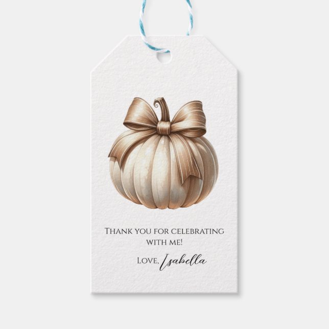 Little Pumpkin First Birthday Gift Tag – Halloween (Front)