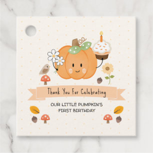 Little Pumpkin First Birthday Girl Favour Tag