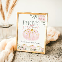 Little Pumpkin First Birthday Guest Book Sign