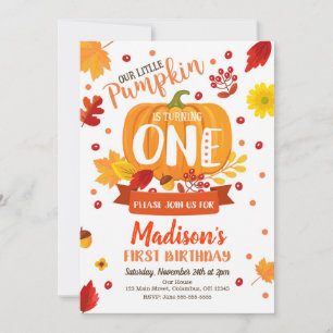Little Pumpkin First Birthday Invitation