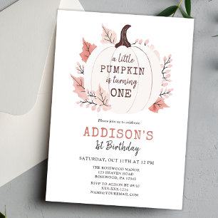 Little Pumpkin First Birthday Invitation