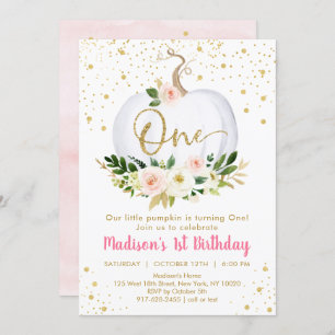 Little Pumpkin First Birthday Invitation