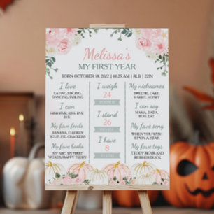 Little Pumpkin First Birthday  Milestone Sign