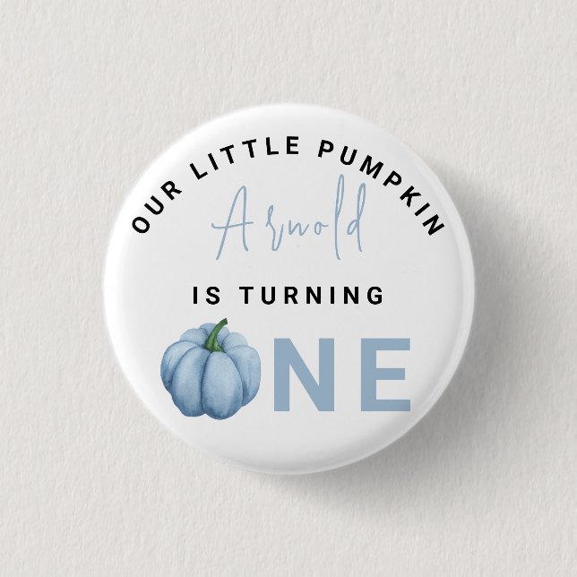 Little Pumpkin first Birthday Party  3 Cm Round Badge (Front)