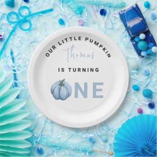 Little Pumpkin first Birthday Party  Paper Plate