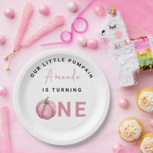 Little Pumpkin first Birthday Party Paper Plate