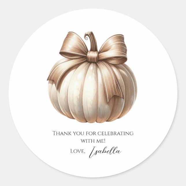 Little Pumpkin First Birthday Sticker – Halloween  (Front)