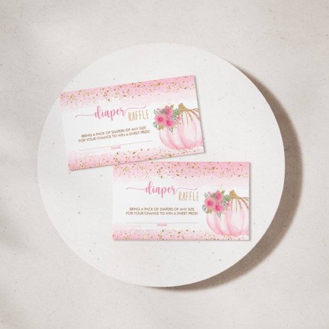 Little Pumpkin Floral Baby Girl Diaper Raffle Card (Creator Uploaded)