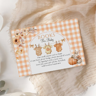 Little Pumpkin Floral Baby Shower Book Request Enclosure Card