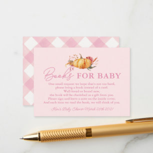 Little Pumpkin Floral Baby Shower Books for Baby Enclosure Card