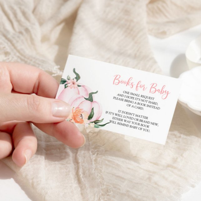 Little Pumpkin Floral Books for Baby Enclosure Card (Creator Uploaded)
