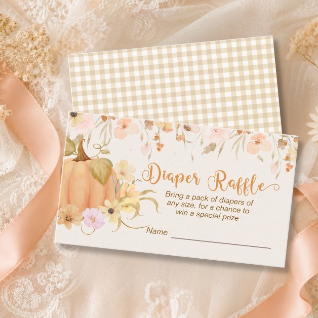Little Pumpkin Floral Fall Diaper Ruffle Enclosure Card (Creator Uploaded)