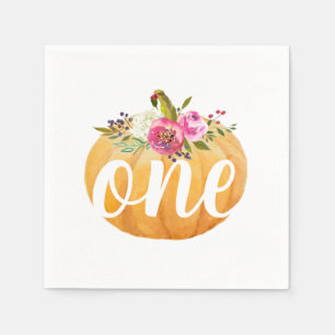 Little Pumpkin Floral Fall Napkins