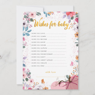 Little Pumpkin Floral Wreath Fall Wishes for Baby Invitation