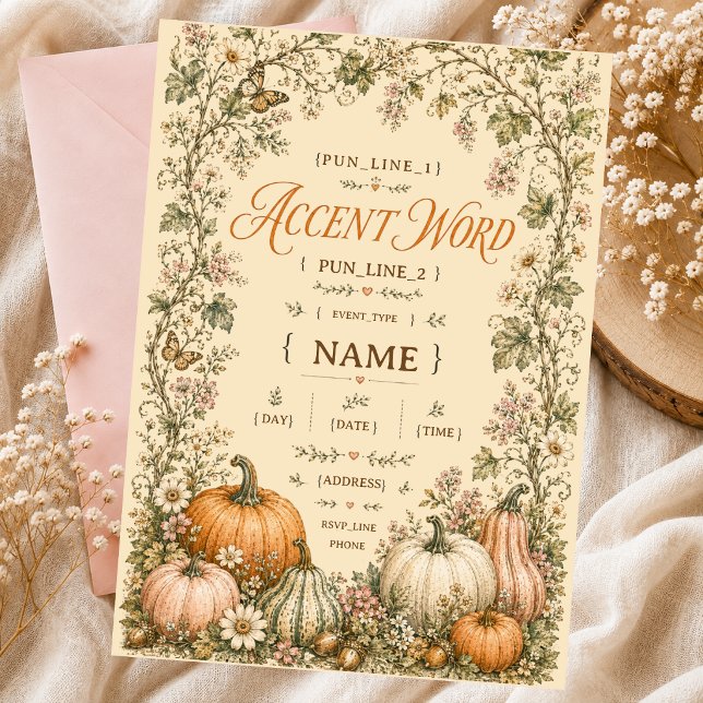  little pumpkin folk art invitation (Creator Uploaded)