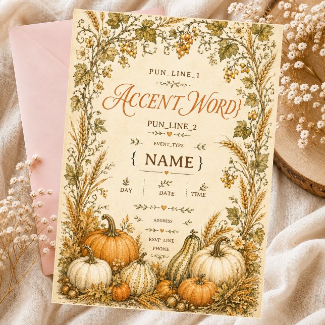  little pumpkin folk art invitation (Creator Uploaded)