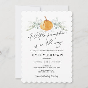 Little Pumpkin Gender Neutral Baby Shower Invitation