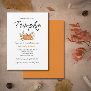 Little Pumpkin Gender Neutral Couples Fall Colours Invitation