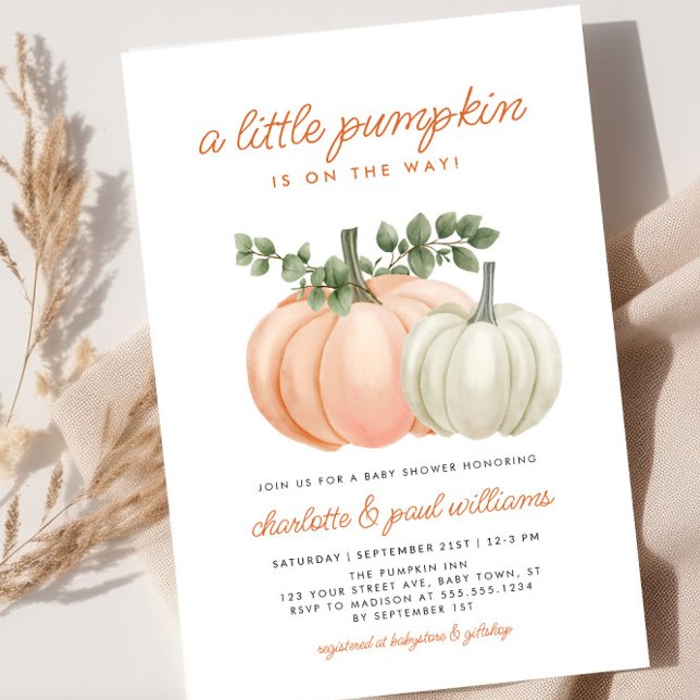 Little Pumpkin Gender Neutral Fall Baby Shower Invitation (Creator Uploaded)